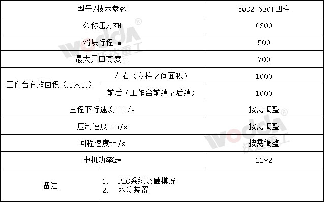 630噸錨杆托(tuō)盤液壓機參數